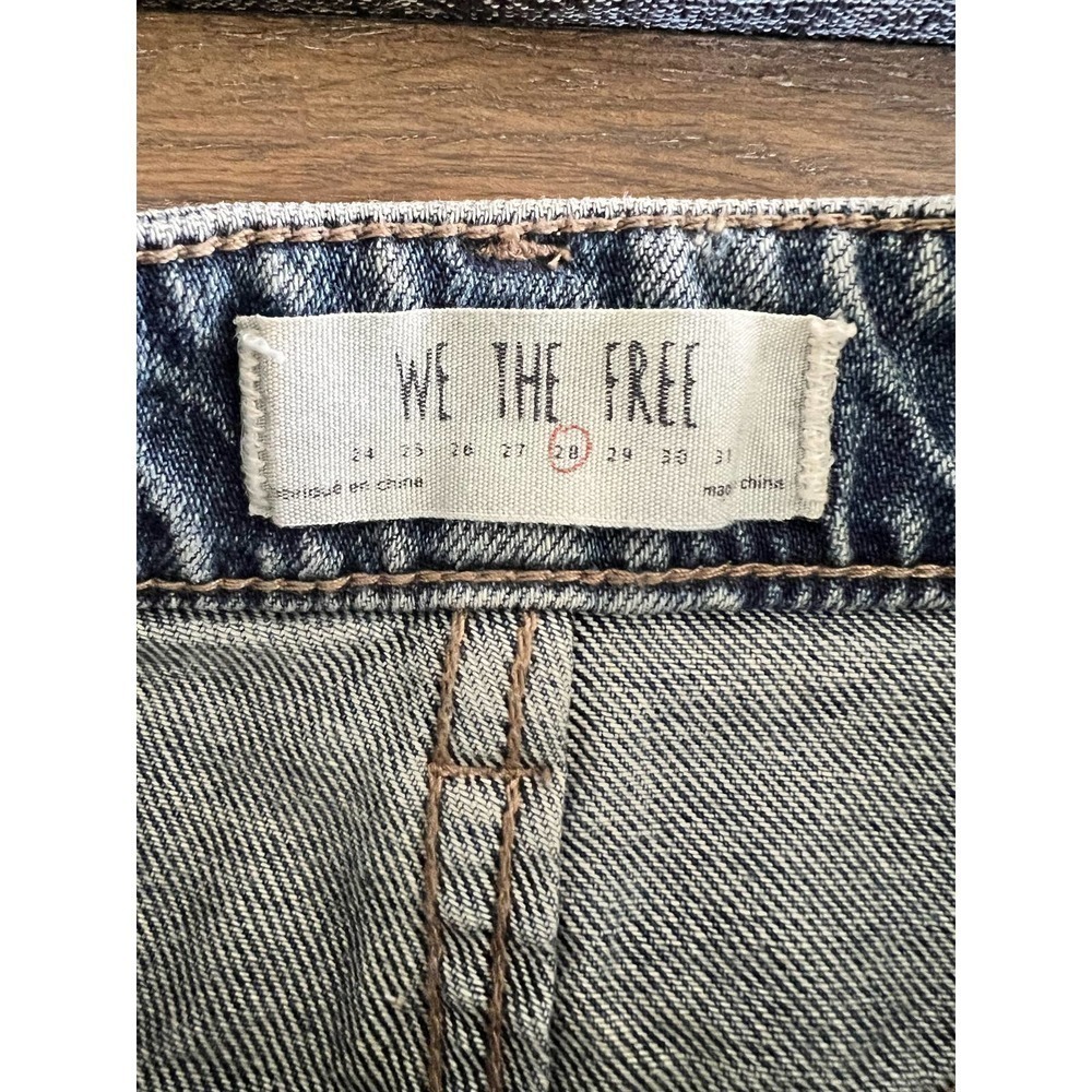 We The Free Womens Denim Frayed Hem Mini Skirt Size 28 - Picture 5 of 6